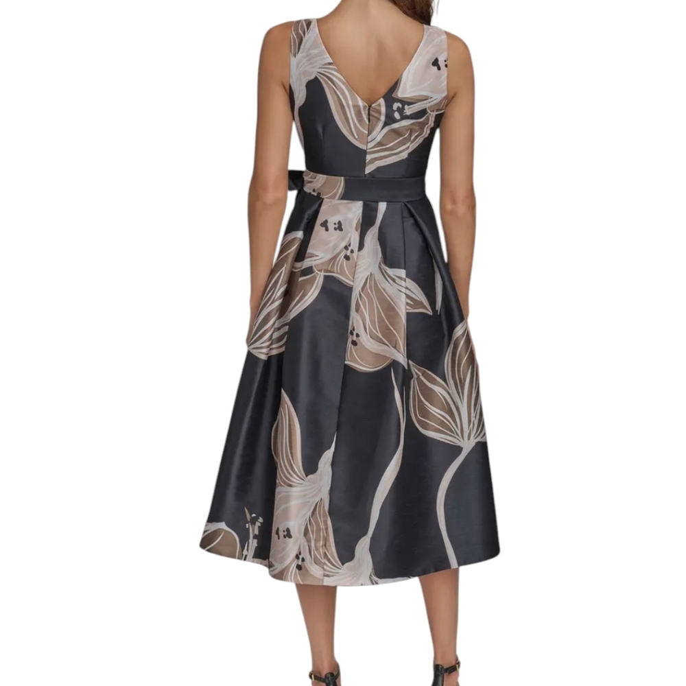 NEW...Donna Karan New York Faux Wrap Tie Waist Cocktail Dress.. Size 12 - Picture 2 of 9